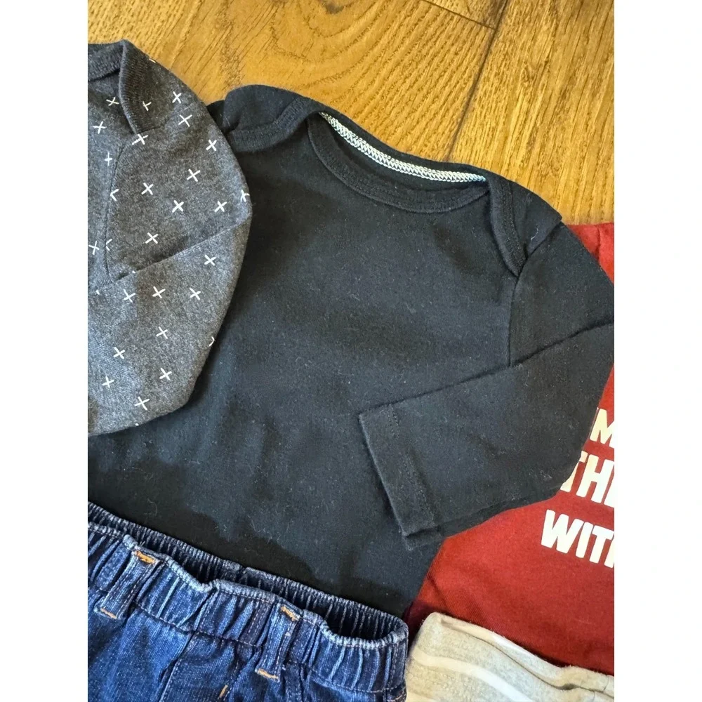 Baby Boy 0/3 Months Outfits Pants Long Sleeve Shirts Bodysuit Clothes Lot‎ Dad